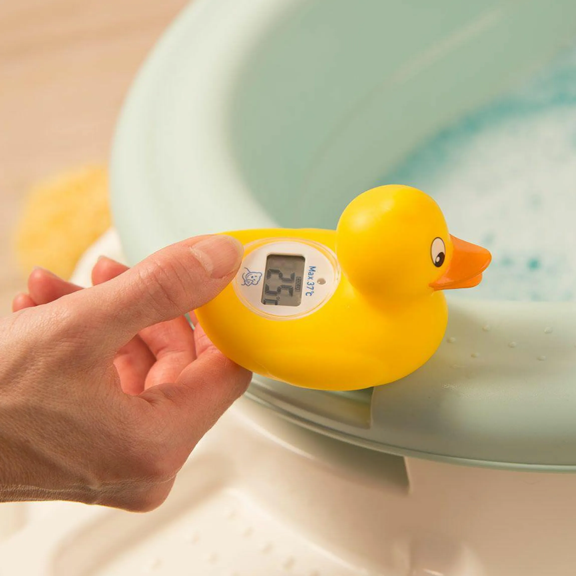 Digitales Badethermometer - Ente - Gelb