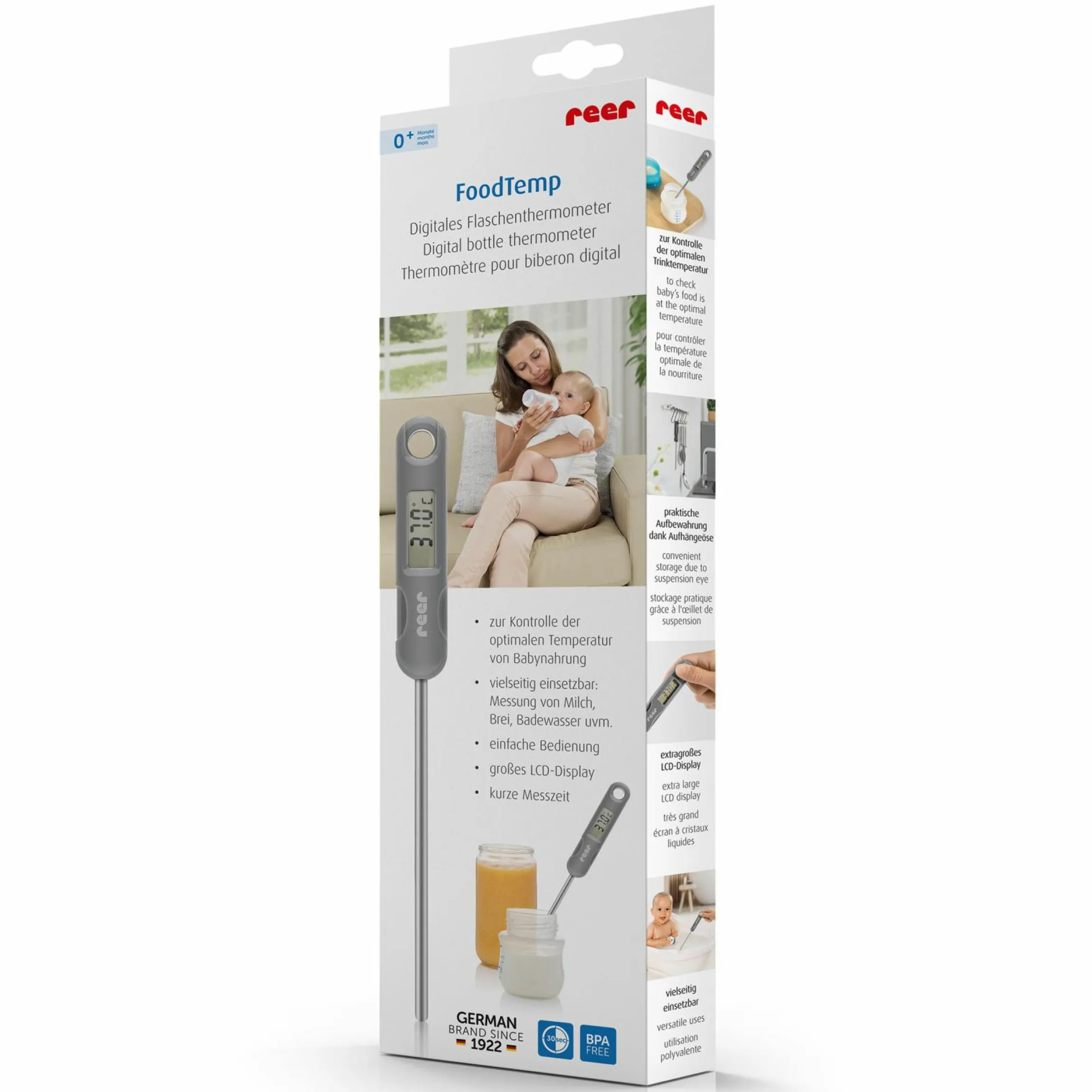Digitales Flaschenthermometer FoodTemp - Grau