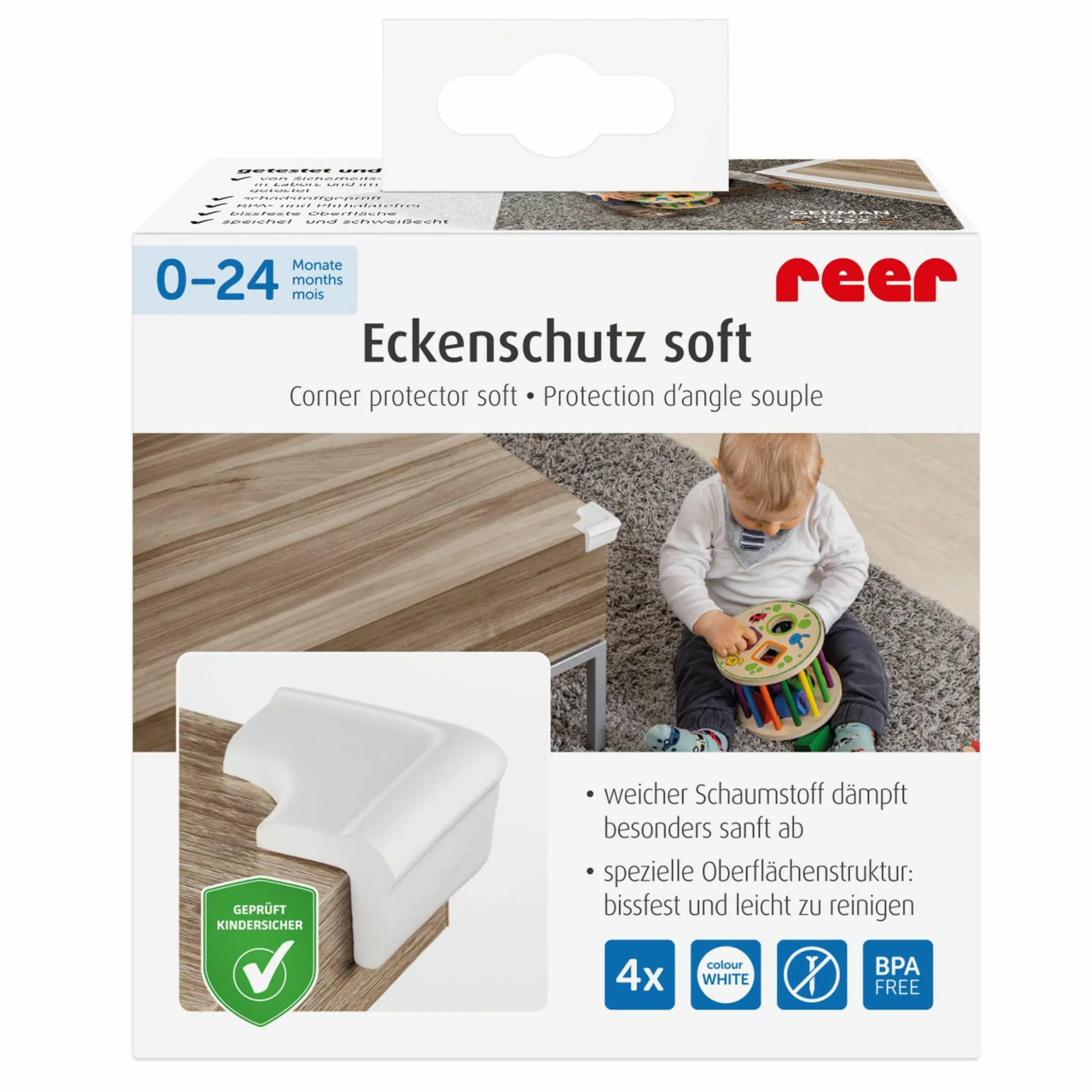Eckenschutz Soft 4er Pack zum Kleben - Weiß