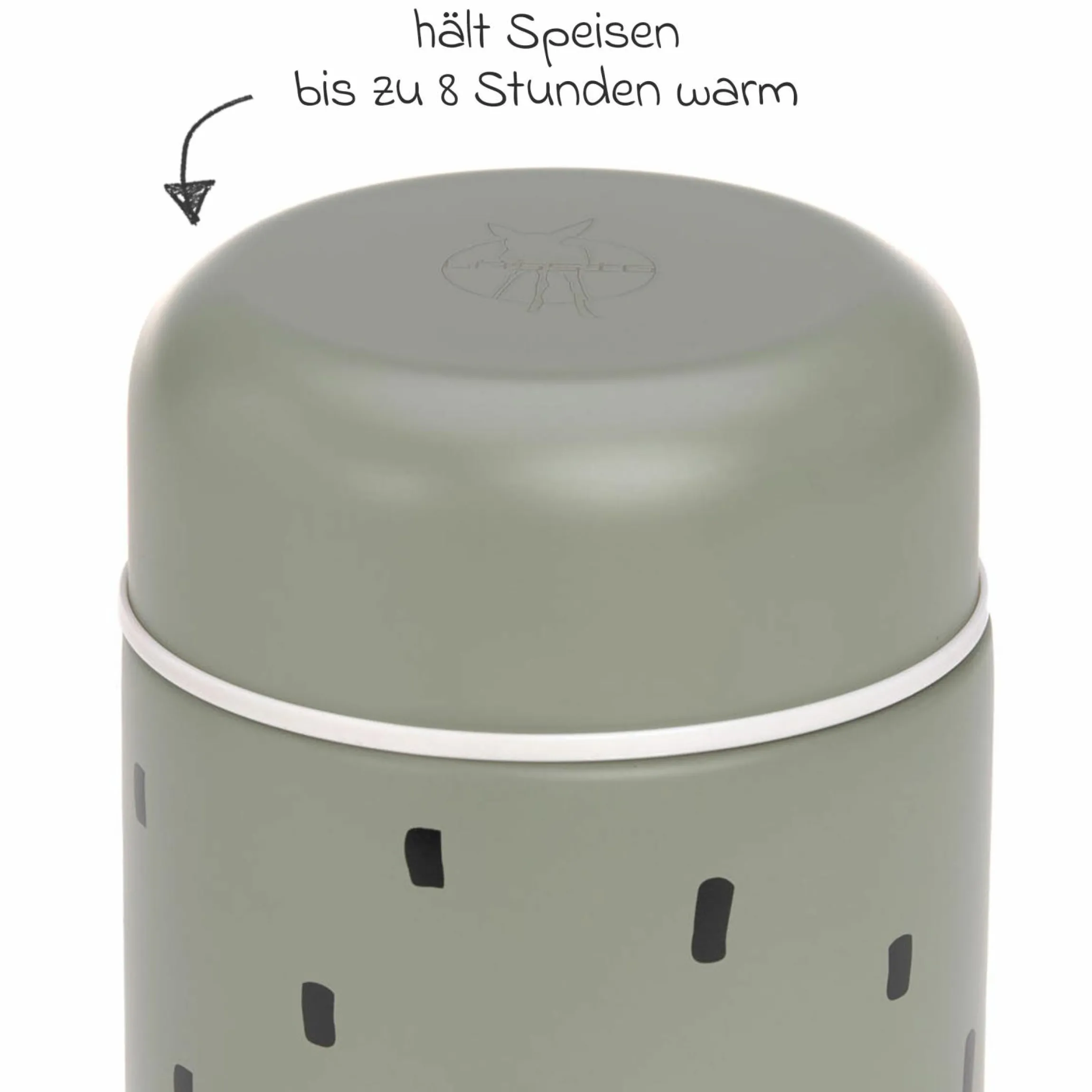 Edelstahl Behälter Food Jar - Happy Prints - Light Olive