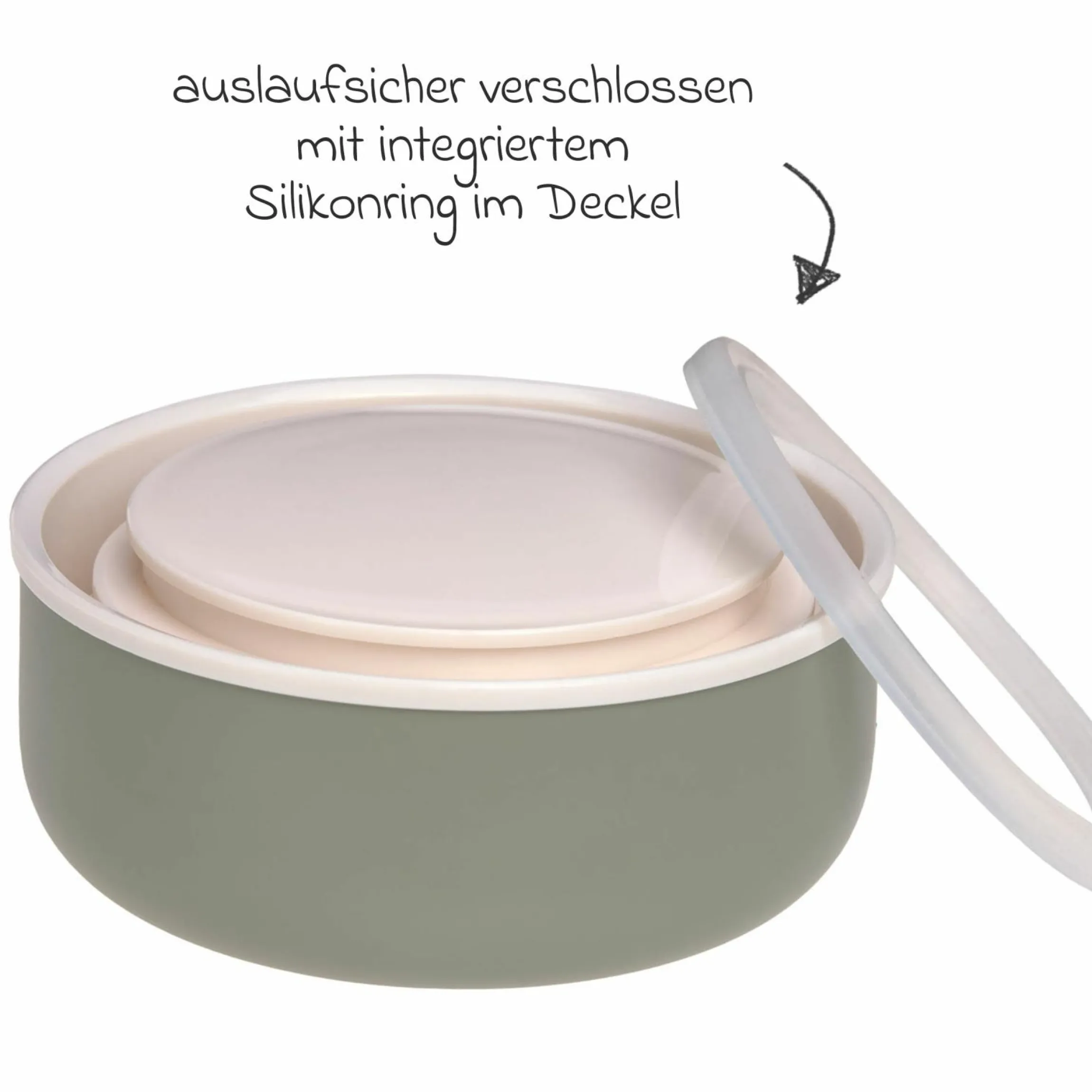 Edelstahl Behälter Food Jar - Happy Prints - Light Olive