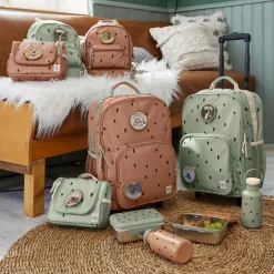 Edelstahl-Brotdose Lunchbox - Happy Prints - Light Olive