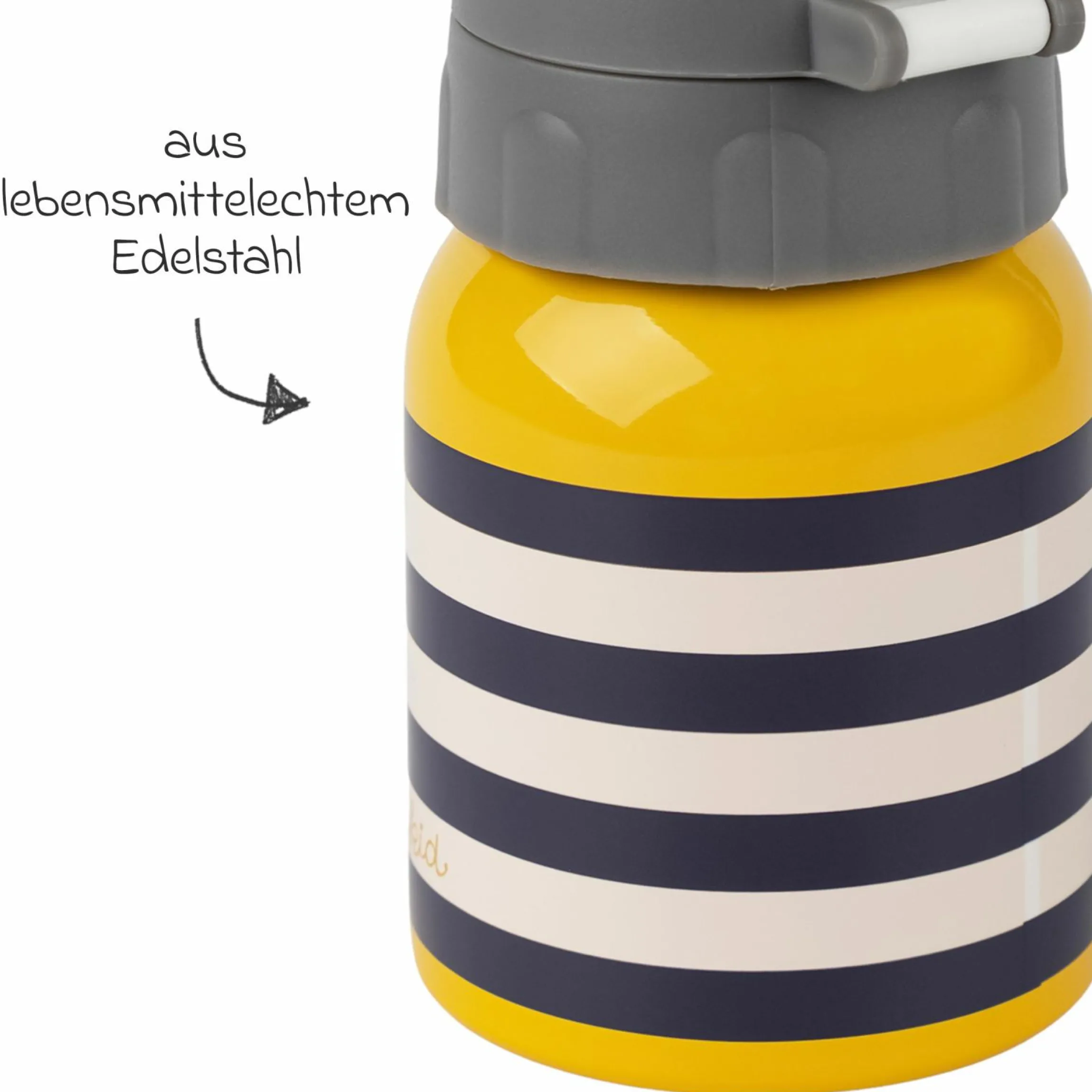 Edelstahl-Trinkflasche 250 ml - Tiger - Gelb Blau