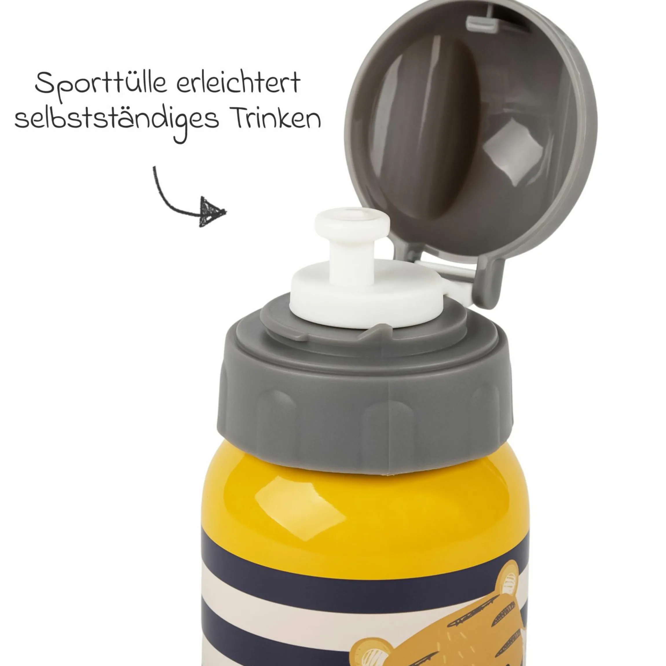 Edelstahl-Trinkflasche 250 ml - Tiger - Gelb Blau