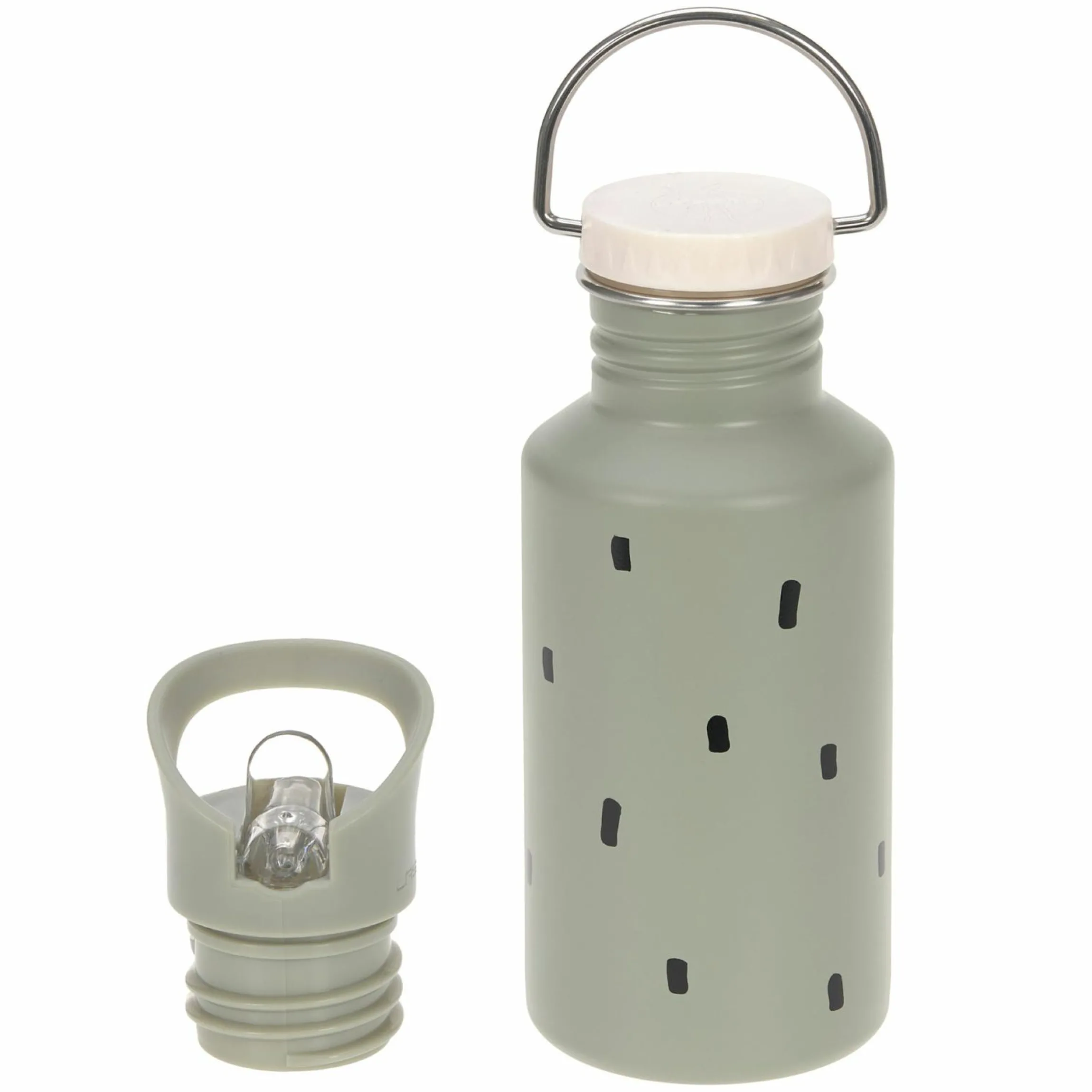 Edelstahl-Trinkflasche 500 ml - Happy Prints - Light Olive
