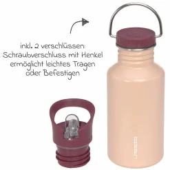 Edelstahl-Trinkflasche 500 ml - Rose