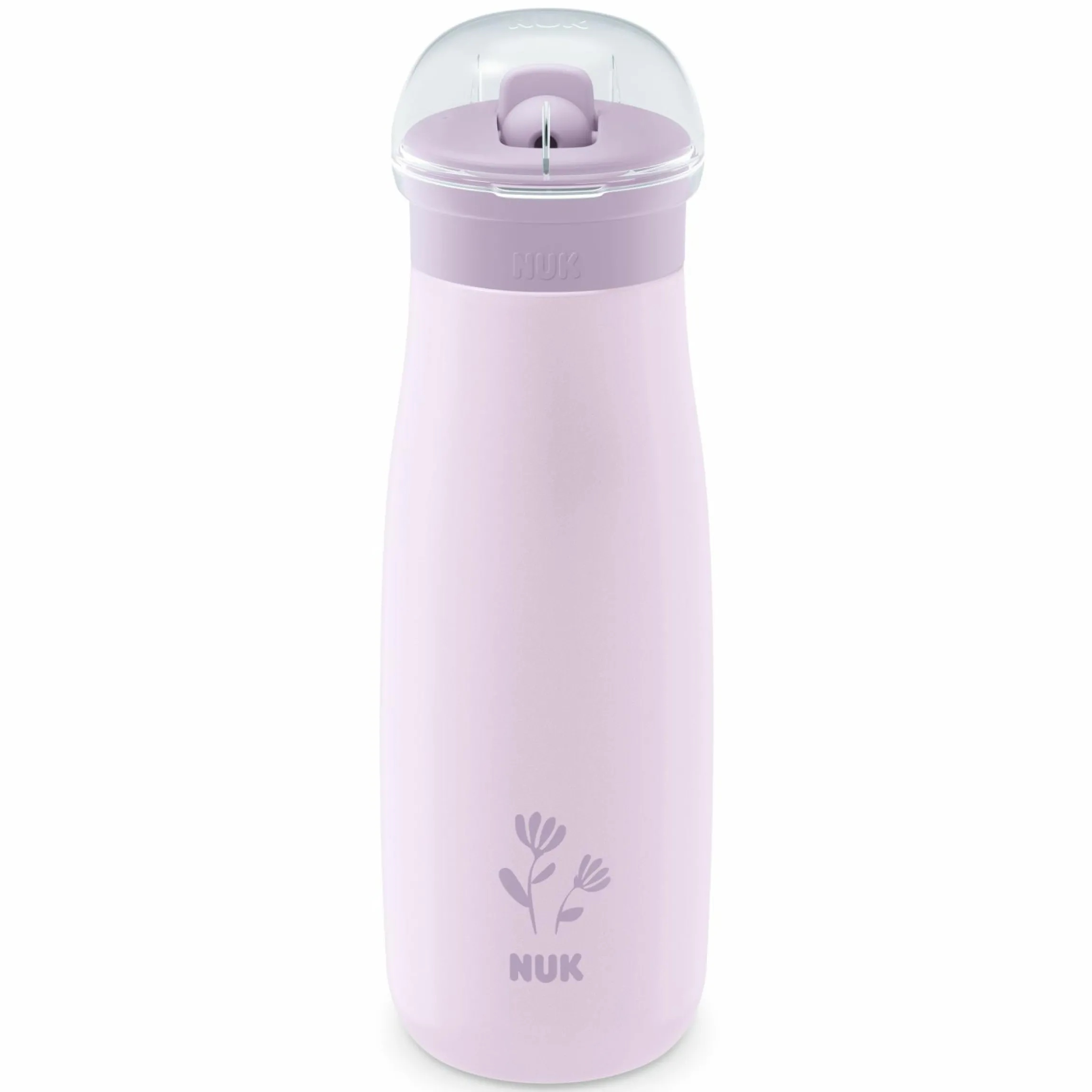 Edelstahl-Trinkflasche Mini-Me Flip Cup - mit bissfestem Trinkaufsatz 500 ml - Blume - Flieder