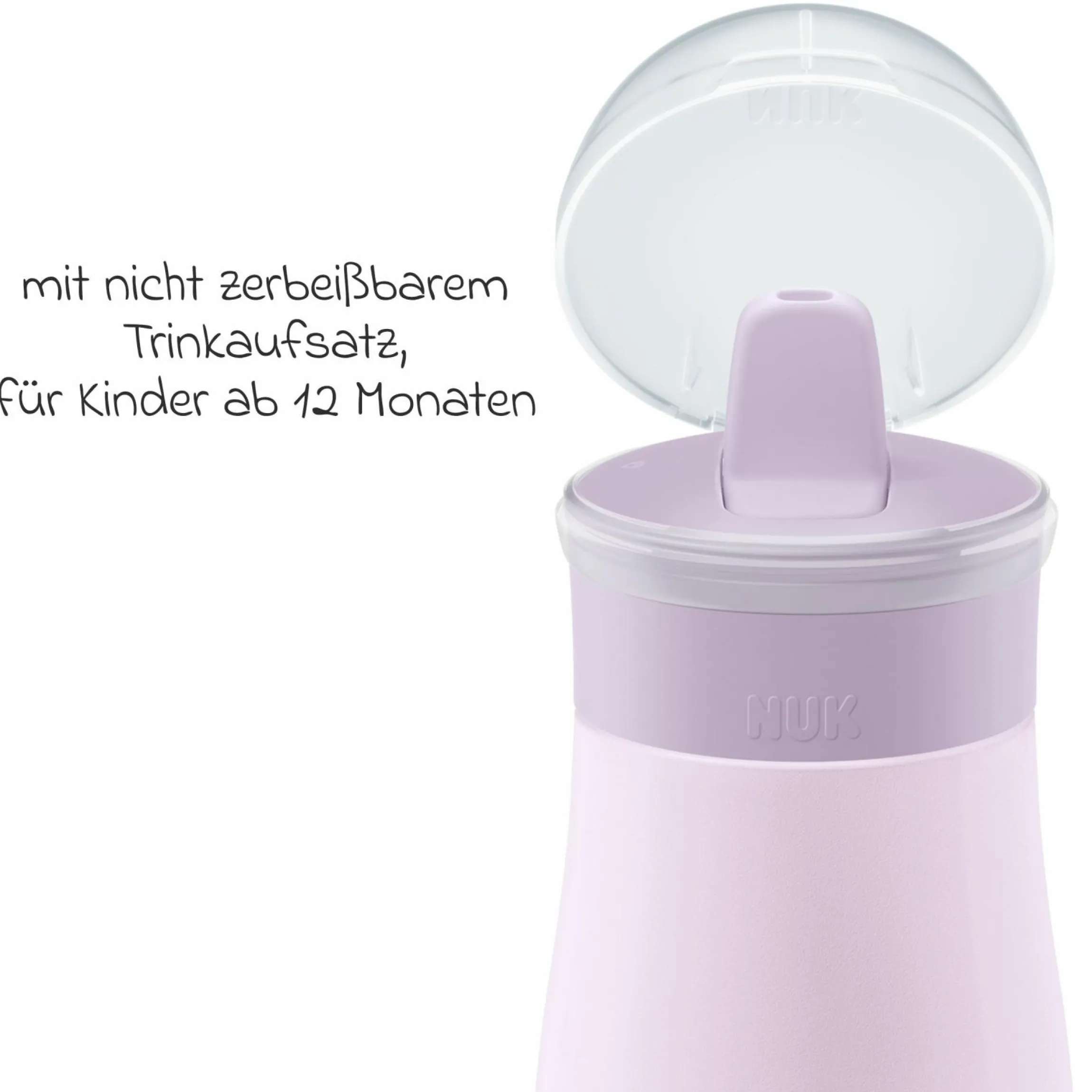 Edelstahl-Trinkflasche Mini-Me Flip Cup - mit bissfestem Trinkaufsatz 500 ml - Blume - Flieder