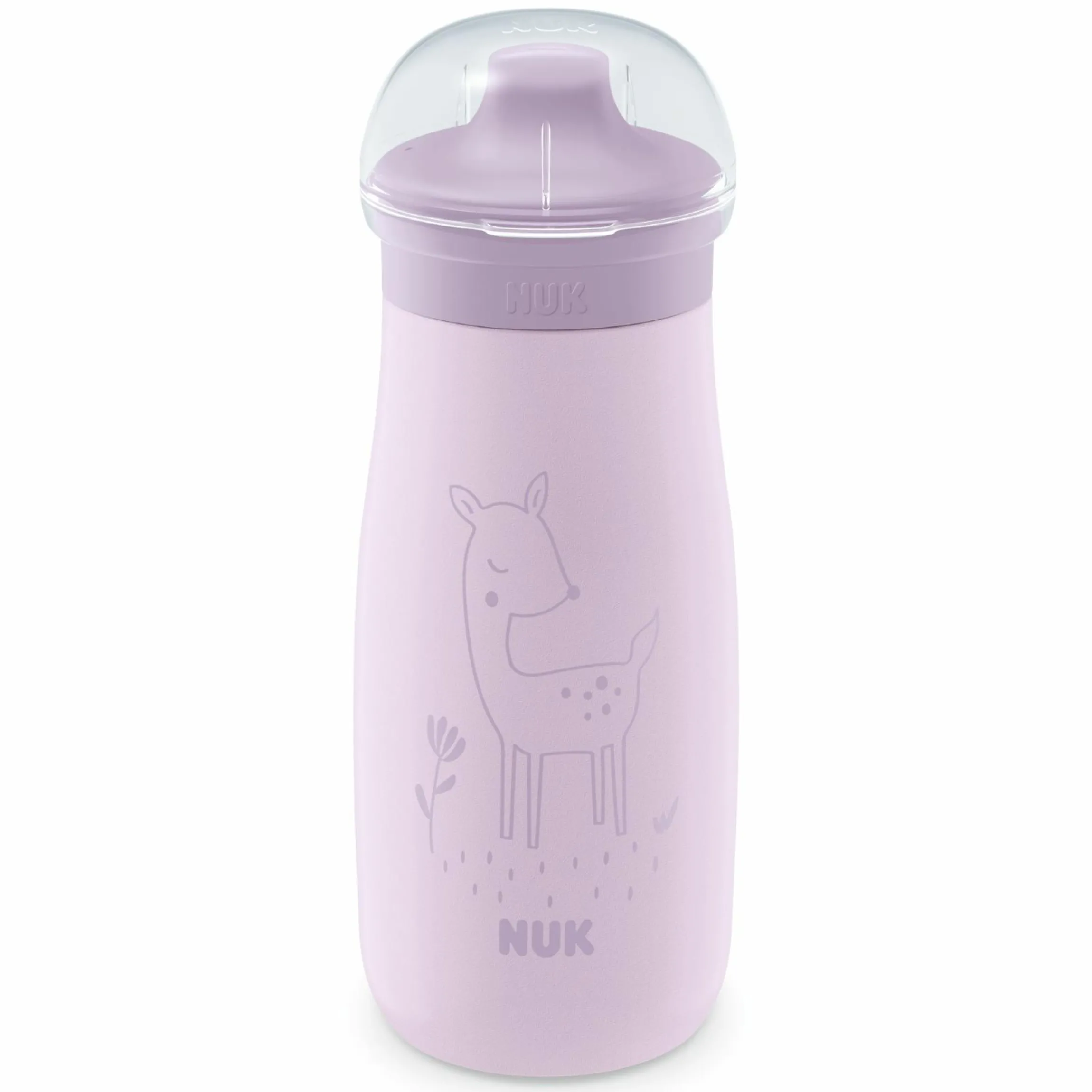 Edelstahl-Trinkflasche Mini-Me Sip Cup - mit bissfestem Trinkaufsatz 300 ml - Reh - Flieder
