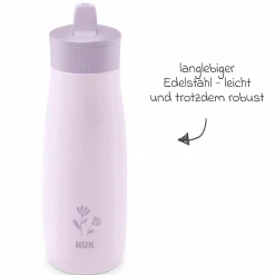 Edelstahl-Trinkflasche Mini-Me Sip Cup - mit bissfestem Trinkaufsatz 300 ml - Reh - Flieder