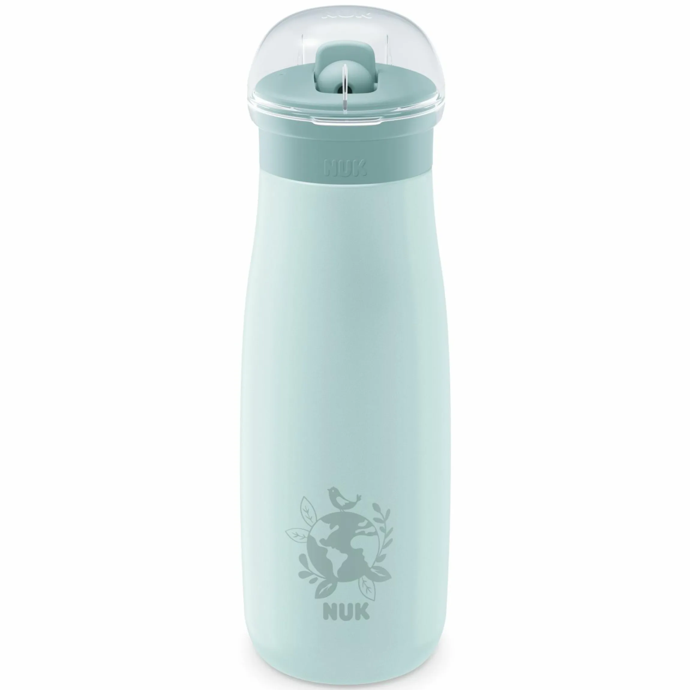 Edelstahl-Trinkflasche Mini-Me Flip Cup - mit bissfestem Trinkaufsatz 500 ml - Globus - Blau