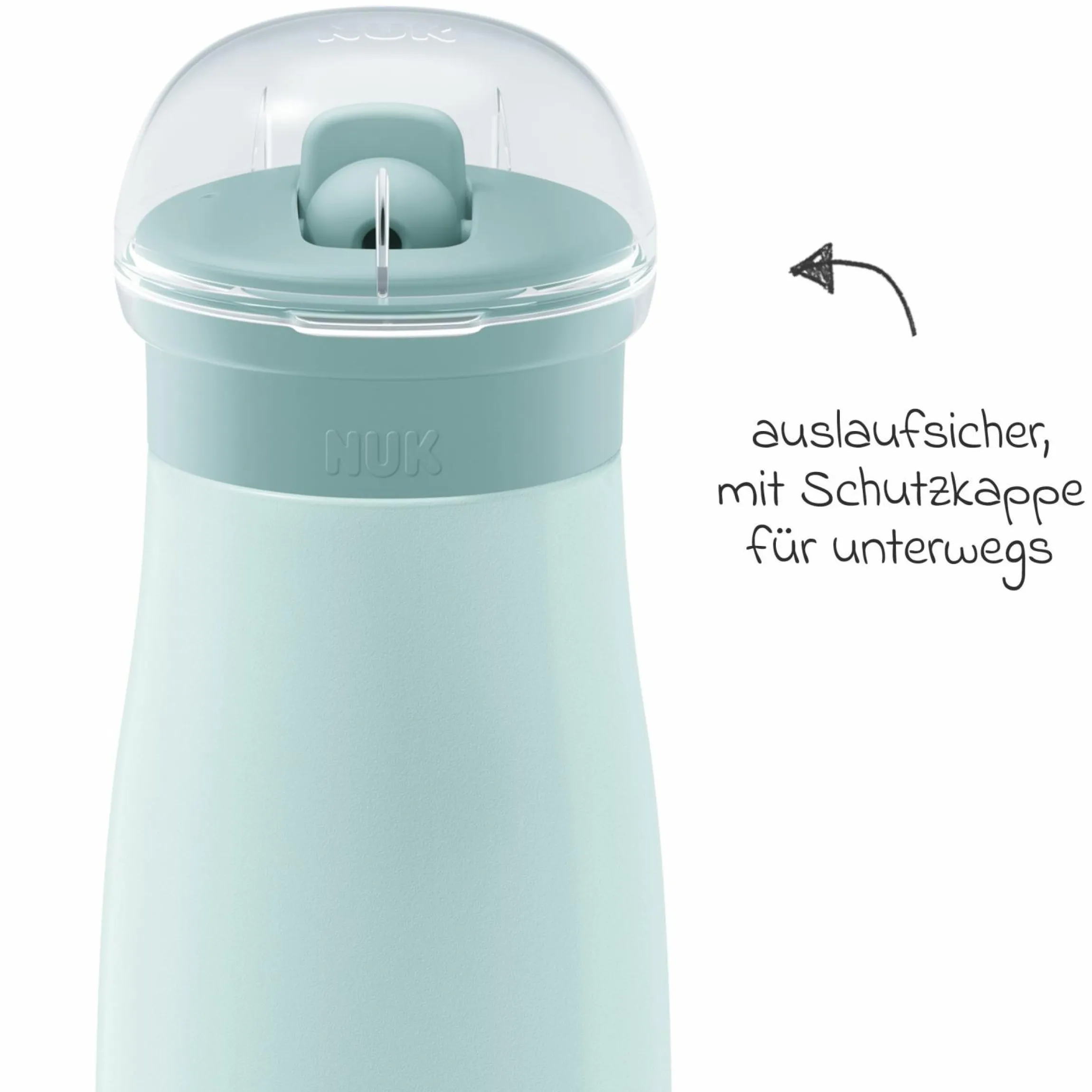 Edelstahl-Trinkflasche Mini-Me Flip Cup - mit bissfestem Trinkaufsatz 500 ml - Globus - Blau