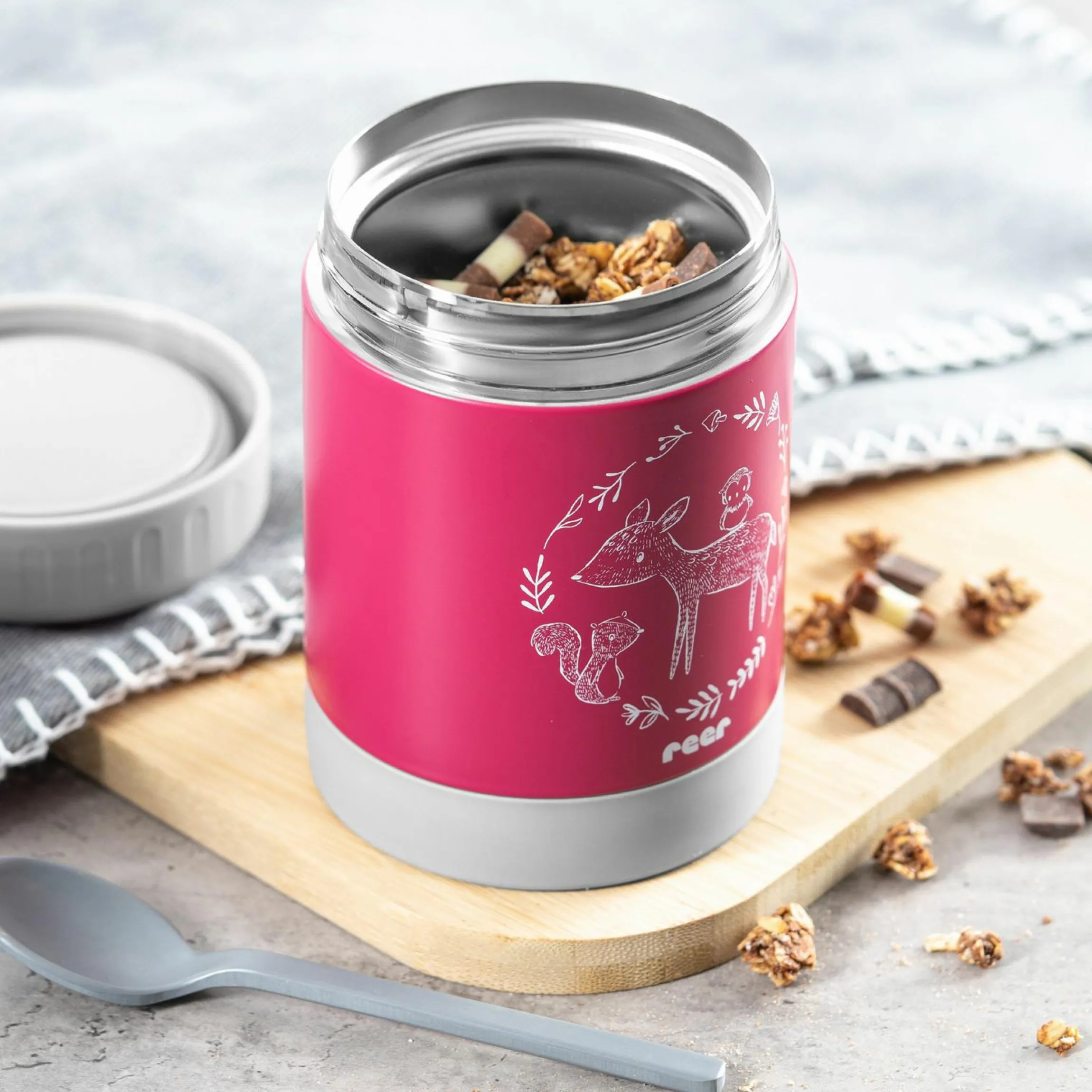 Edelstahl-Warmhaltebox 300ml - ColourDesign - Beerenrot