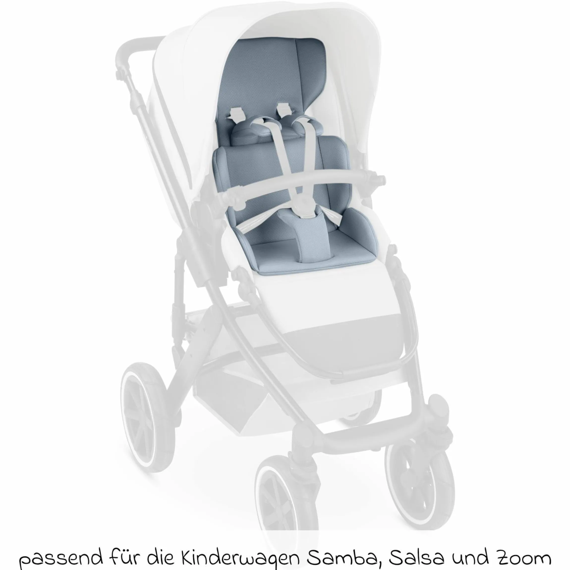 Einlagen-Set für Samba, Salsa, Zoom mit Sitzeinlage, Schultergurt & Schrittgurtpolster - Cozy - Ice Blue - Kollektion 2025