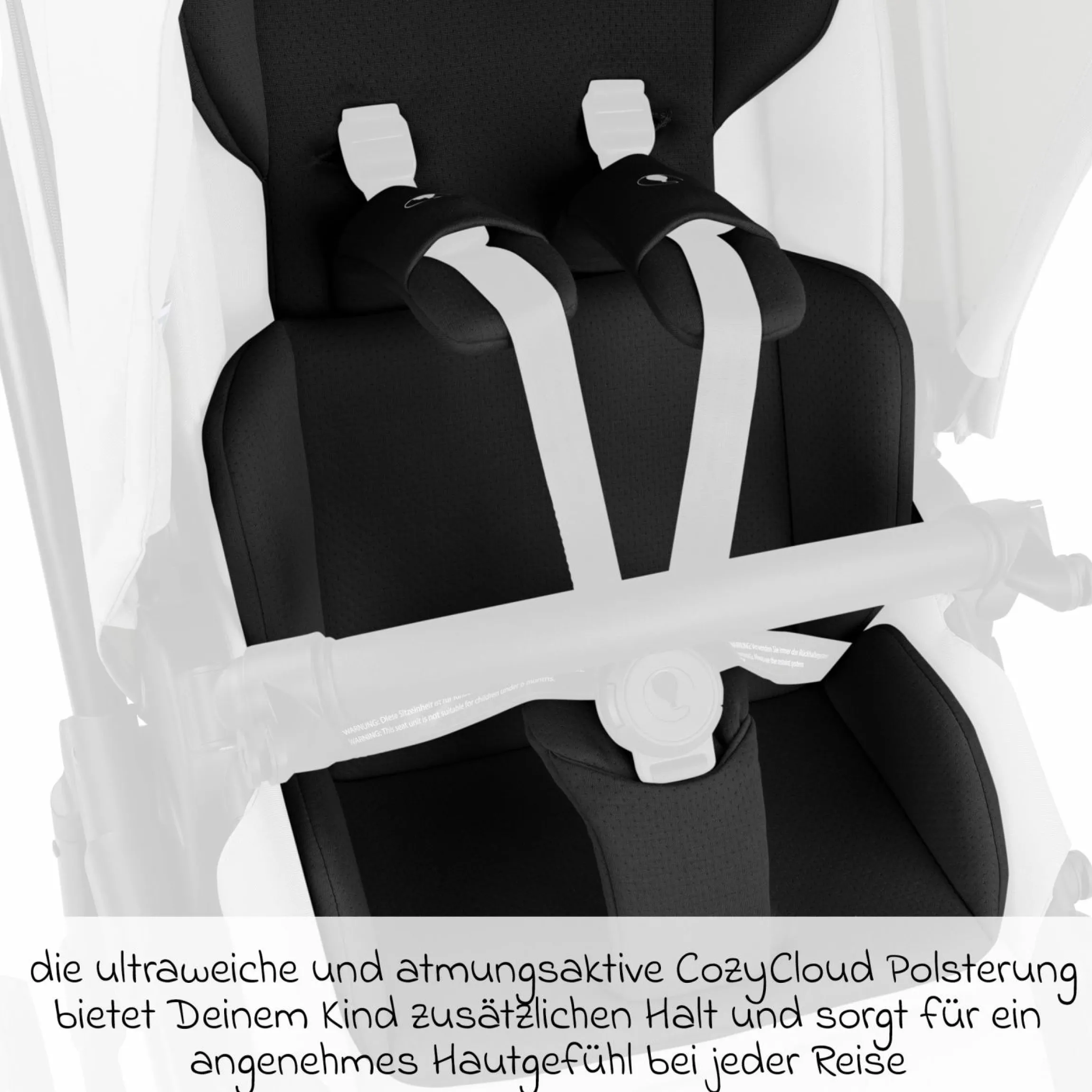 Einlagen-Set für Samba, Salsa, Zoom mit Sitzeinlage, Schultergurt & Schrittgurtpolster - Cozy - Ink - Kollektion 2025
