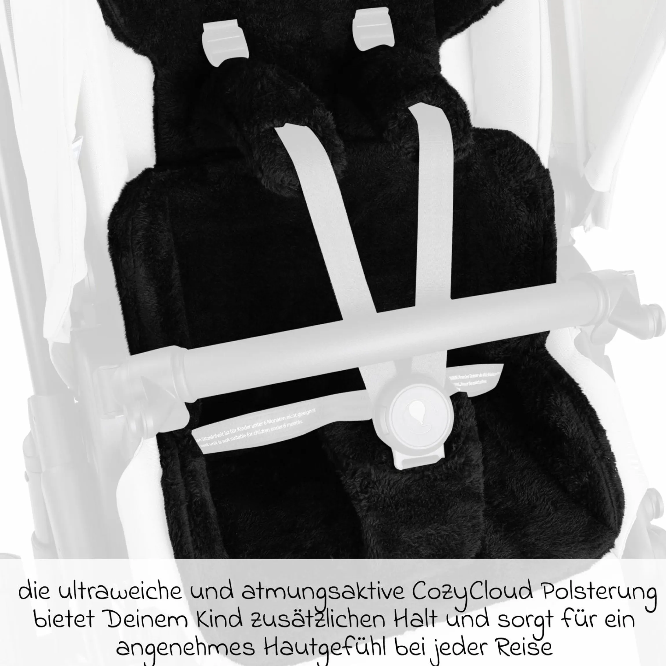 Einlagen-Set für Samba, Salsa, Zoom mit Sitzeinlage, Schultergurt & Schrittgurtpolster - Black - Kollektion 2025