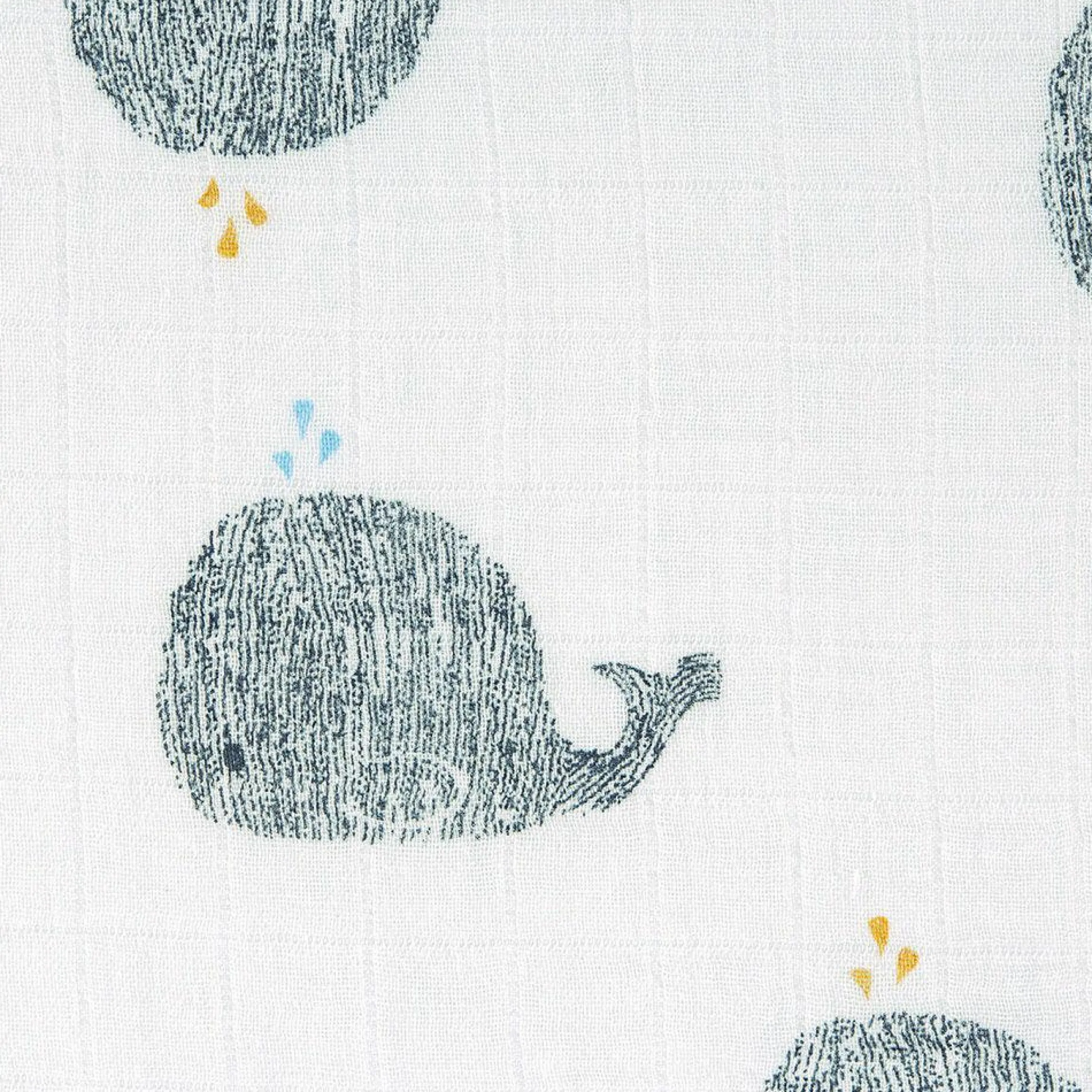 Einschlag- & Mulltuch 2er Pack Heavenly Soft Swaddle XL - Bambus 120 x 120 cm - Little Water Whale
