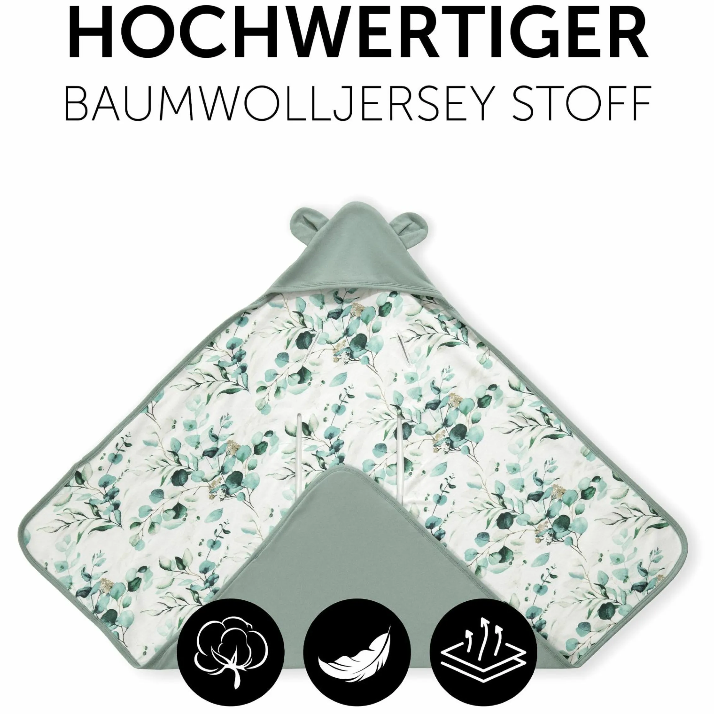 Einschlagdecke / Kuscheldecke Snuggle N Dream - Leaves Mint