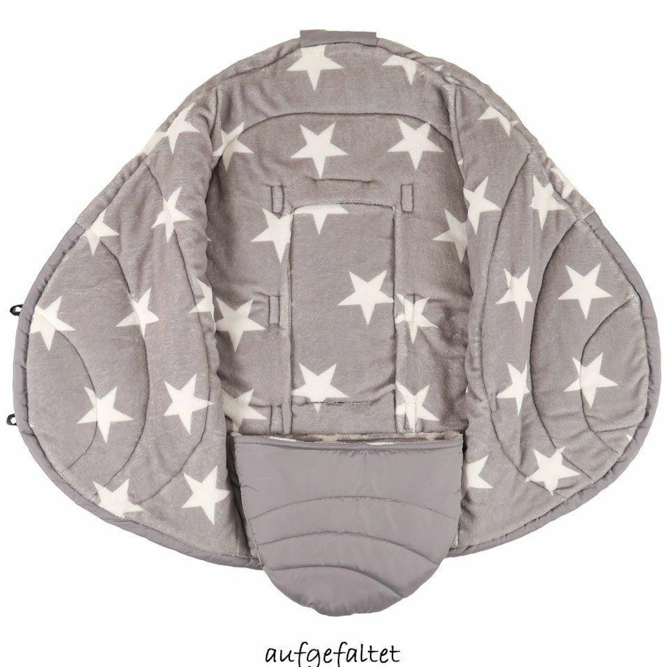 Einschlagdecke Coo Coon - Star Print - Hellgrau