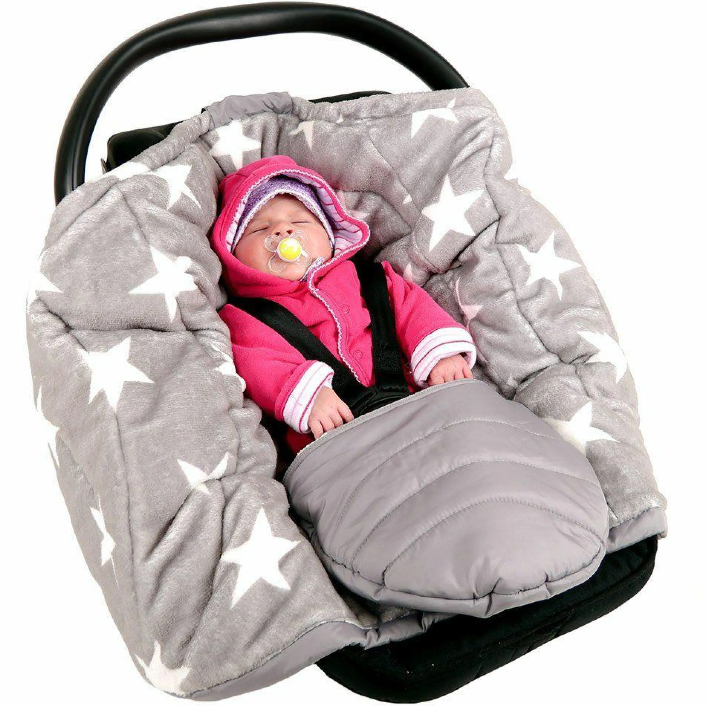 Einschlagdecke Coo Coon - Star Print - Hellgrau