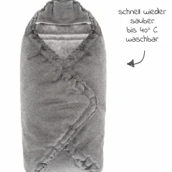 Einschlagdecke Deluxe für Babyschale (Maxi-Cosi, Cybex, Hauck, ABC Design uvm.) und Babywanne - Grau