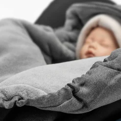 Einschlagdecke Deluxe für Babyschale (Maxi-Cosi, Cybex, Hauck, ABC Design uvm.) und Babywanne - Grau