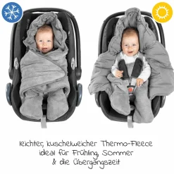 Einschlagdecke für Babyschale - leicht gefüttert für Sommer & Herbst - Grau