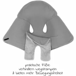 Einschlagdecke für Babyschale - leicht gefüttert für Sommer & Herbst - Grau