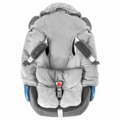 Einschlagdecke für Babyschale - leicht gefüttert für Sommer & Herbst - Grau