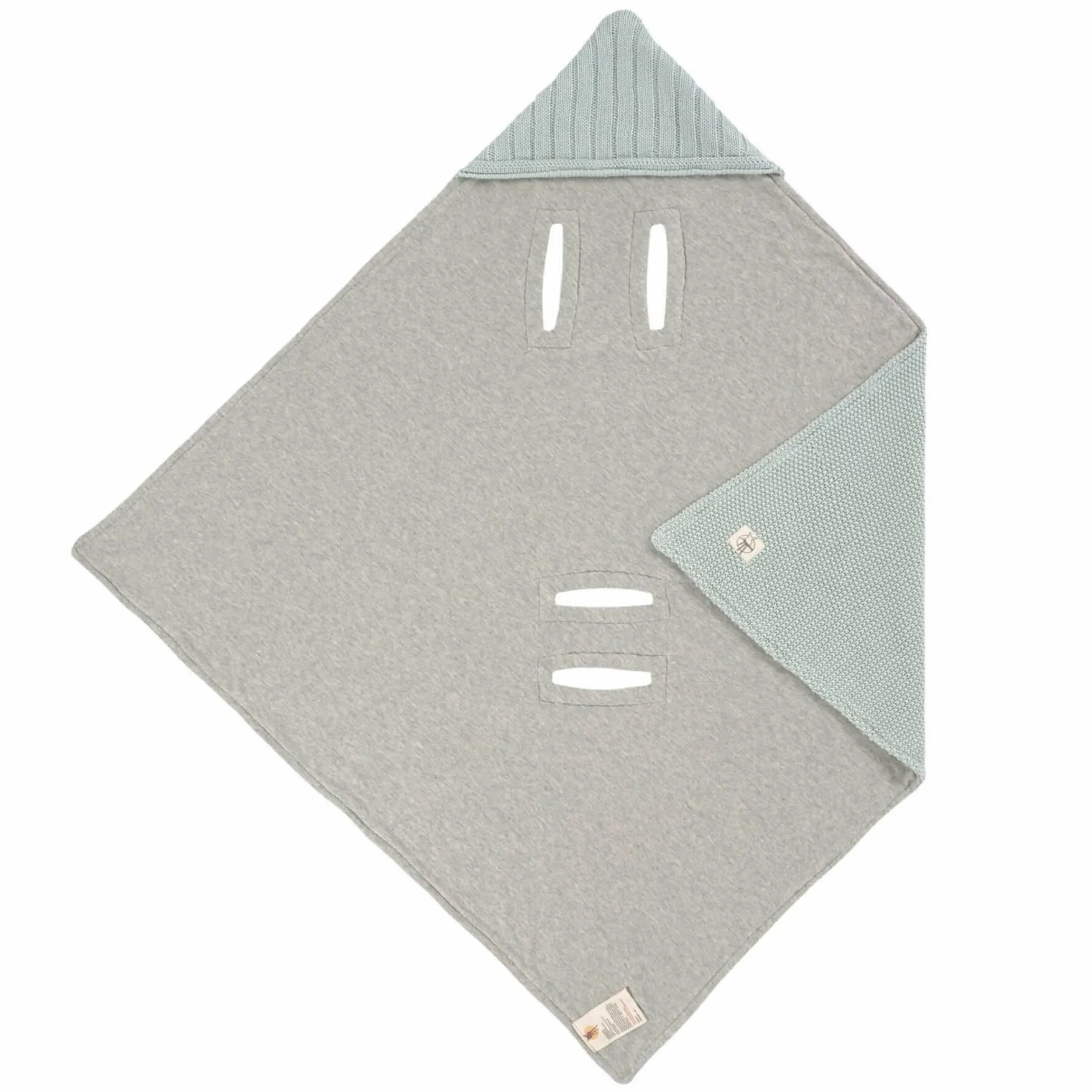 Einschlagdecke für Babyschale Knitted Blanket aus Bio-Baumwolle 78 x 78 cm - Light Mint