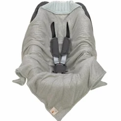 Einschlagdecke für Babyschale Knitted Blanket aus Bio-Baumwolle 78 x 78 cm - Light Mint