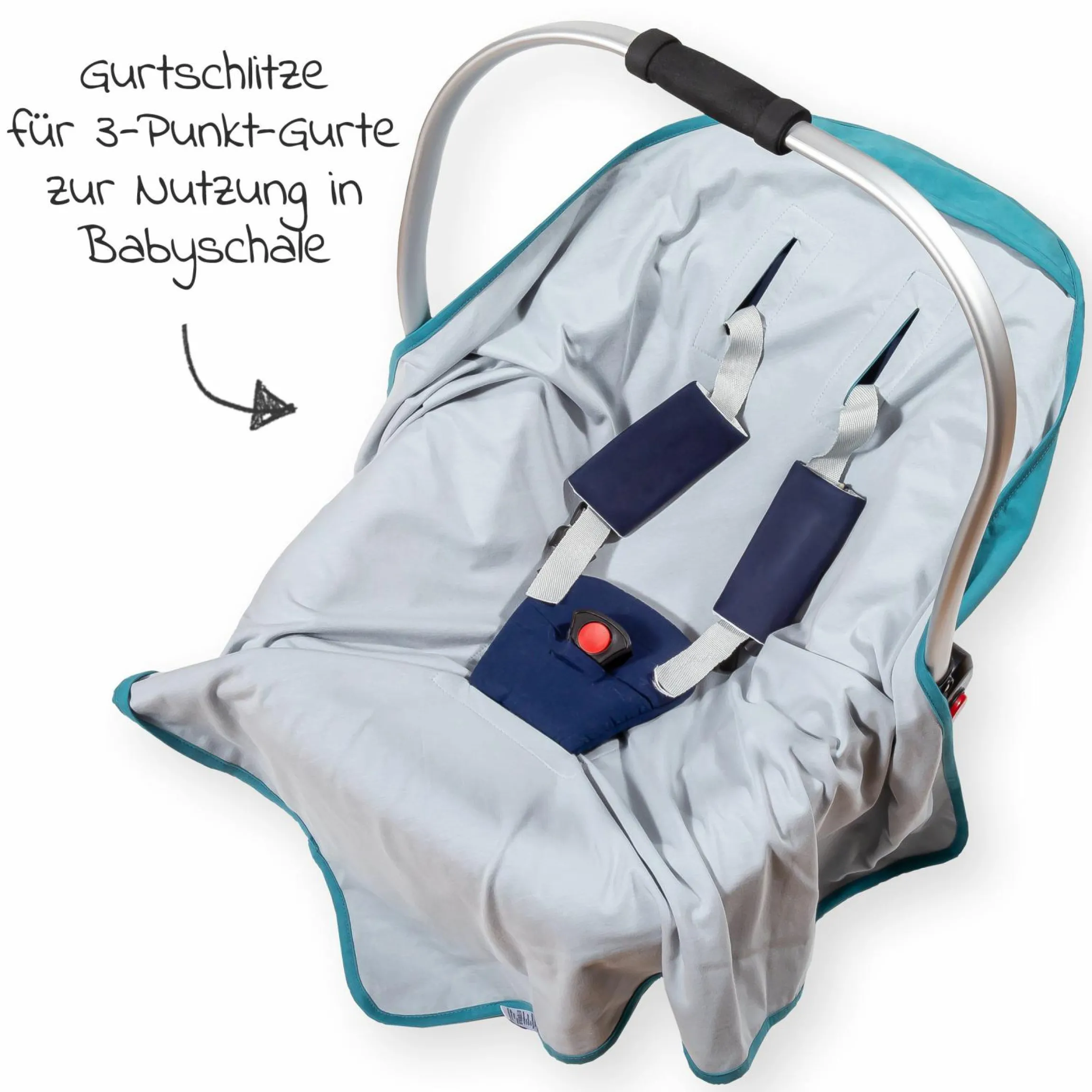 Einschlagdecke leichte Jerseydecke - für Babyschale & Kinderwagen 80 x 80 cm - Patina Mint
