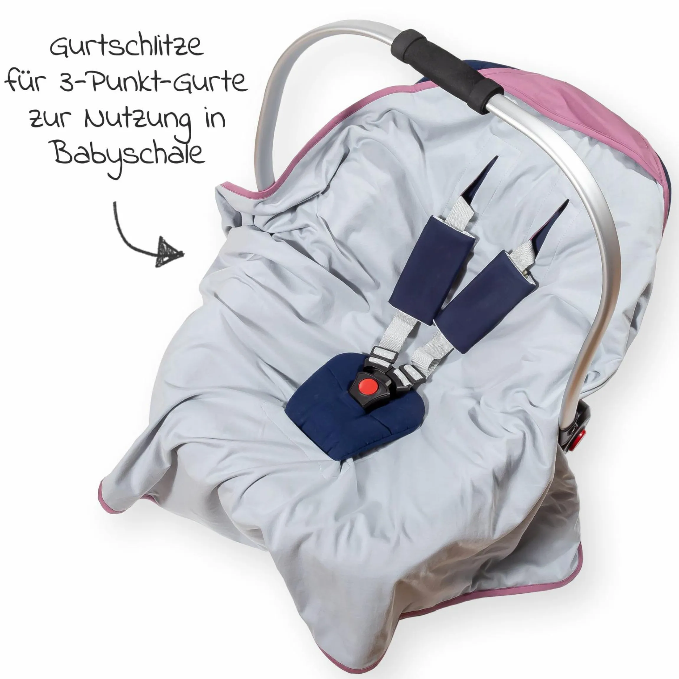 Einschlagdecke leichte Jerseydecke - für Babyschale & Kinderwagen 80 x 80 cm - Orchidee Puder