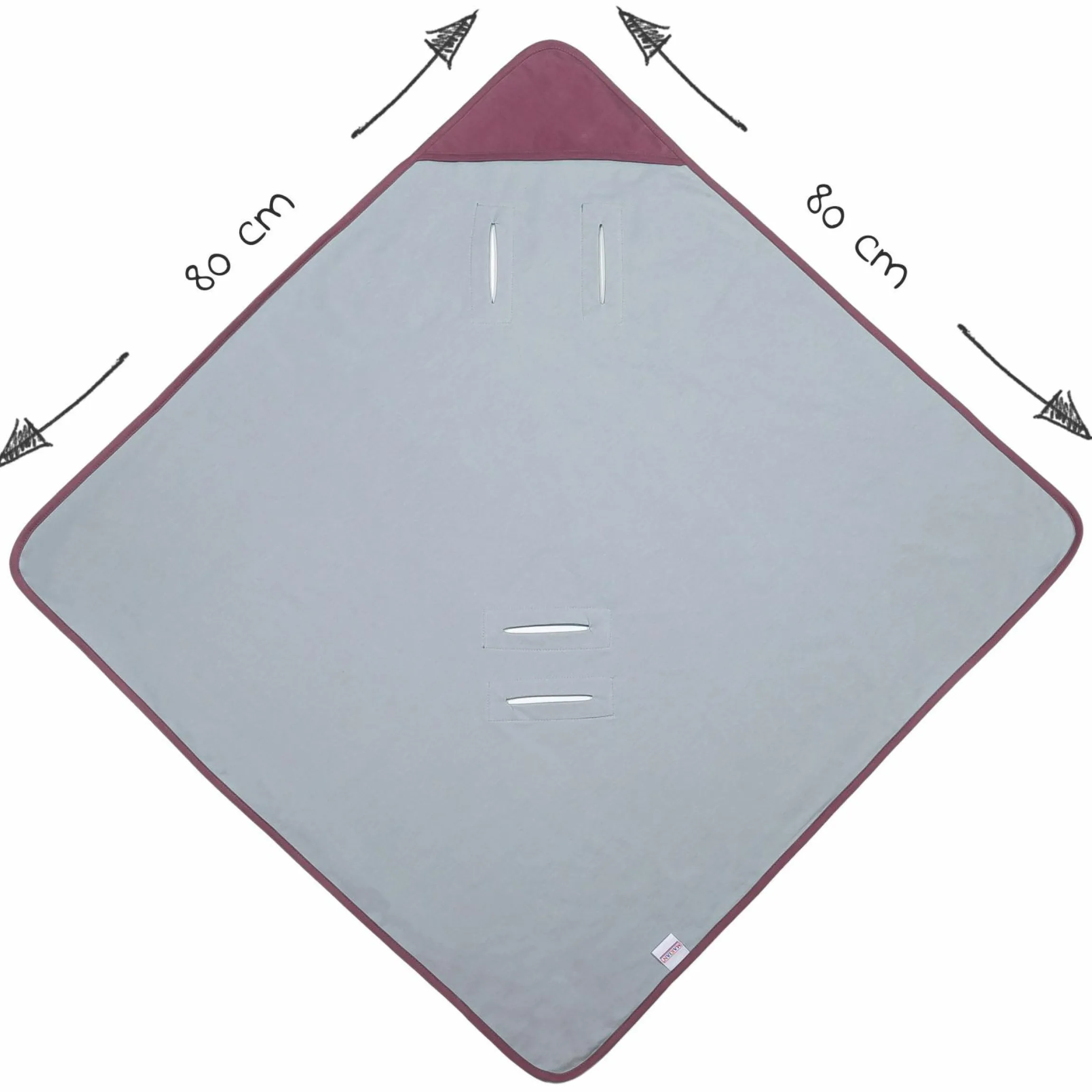 Einschlagdecke leichte Jerseydecke - für Babyschale & Kinderwagen 80 x 80 cm - Orchidee Puder
