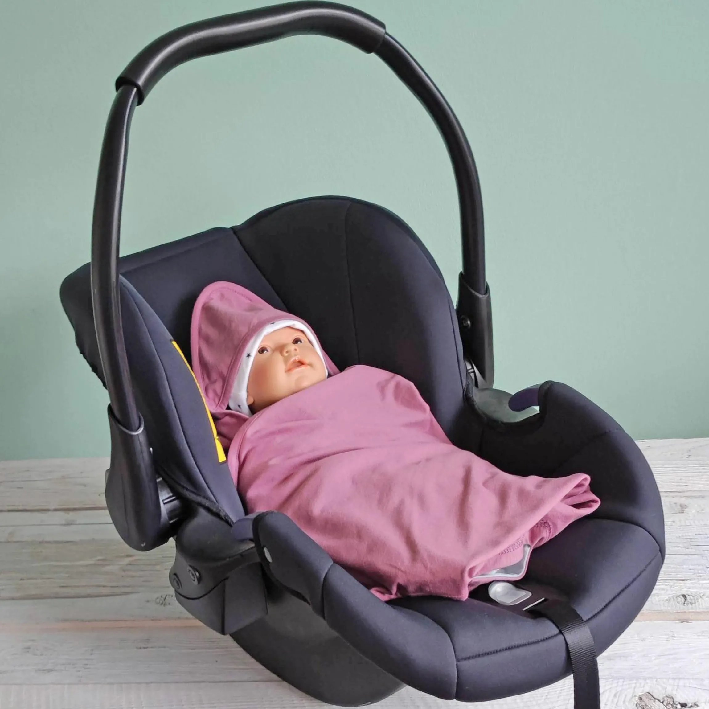 Einschlagdecke leichte Jerseydecke - für Babyschale & Kinderwagen 80 x 80 cm - Orchidee Puder