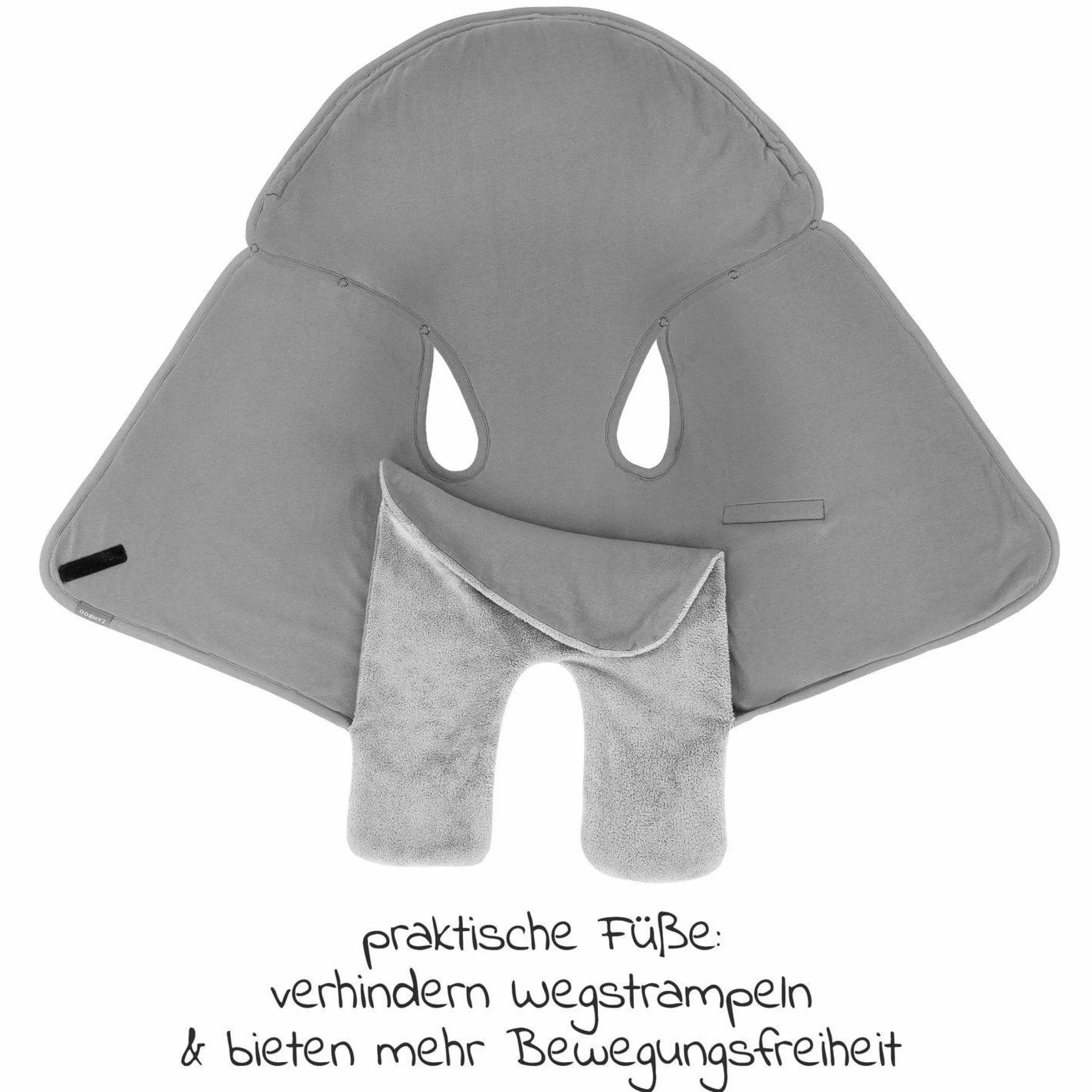 Einschlagdecke mit Füßen für Babyschale und Kindersitz - Winter - Grau
