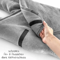 Einschlagdecke mit Füßen für Babyschale und Kindersitz - Winter - Grau