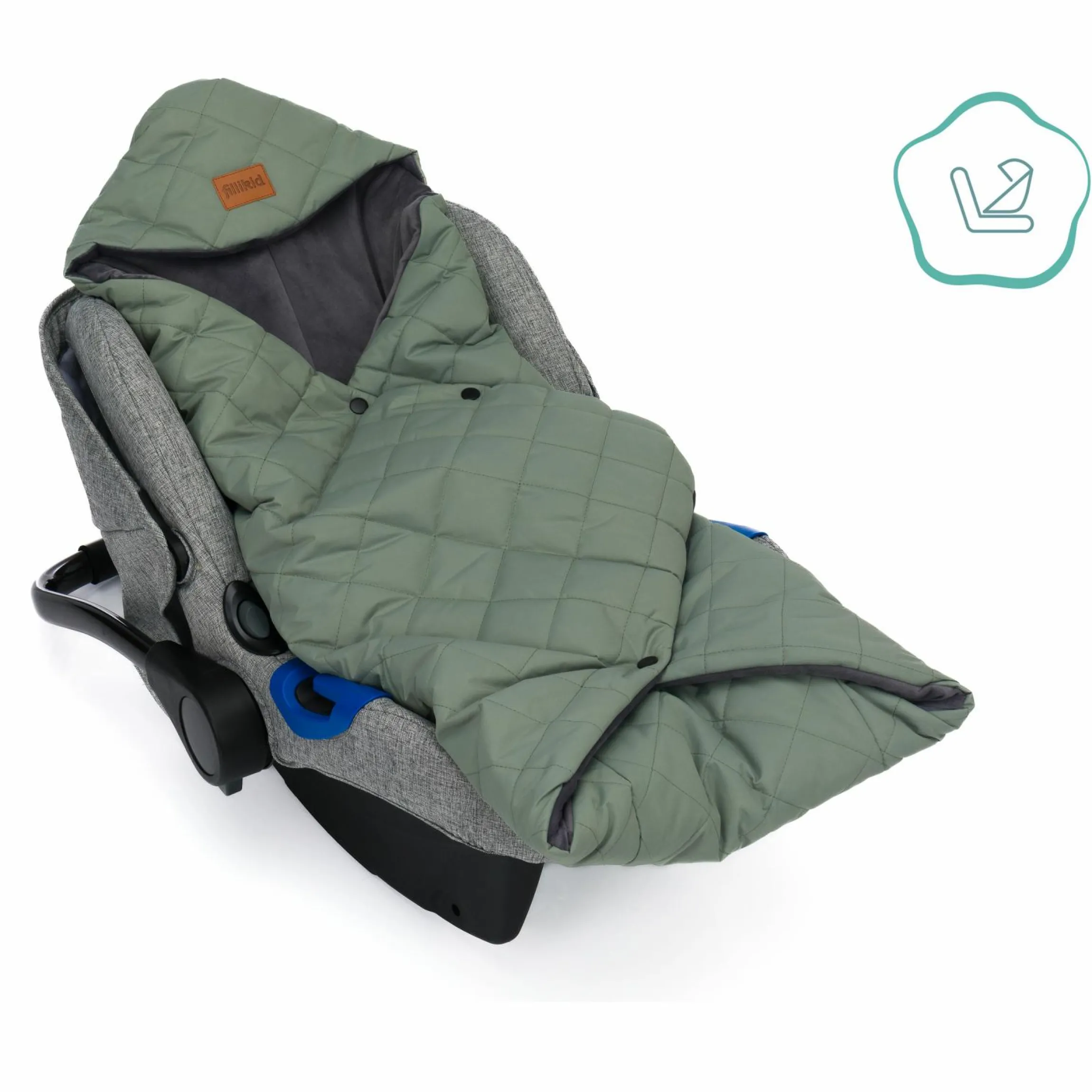 Einschlagdecke Palü für Babyschalen und Babywannen - Salbei