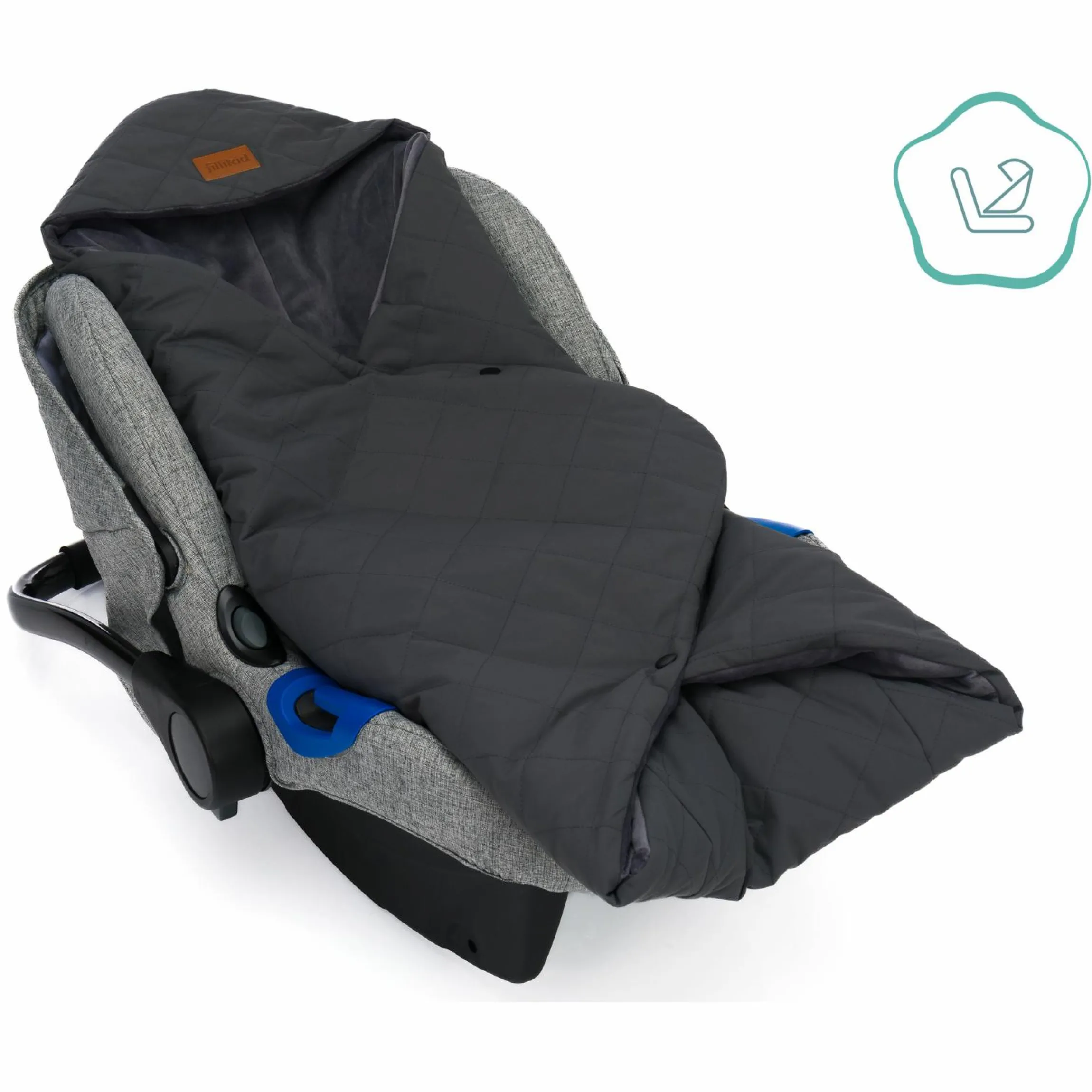 Einschlagdecke Palü für Babyschalen und Babywannen - Grau