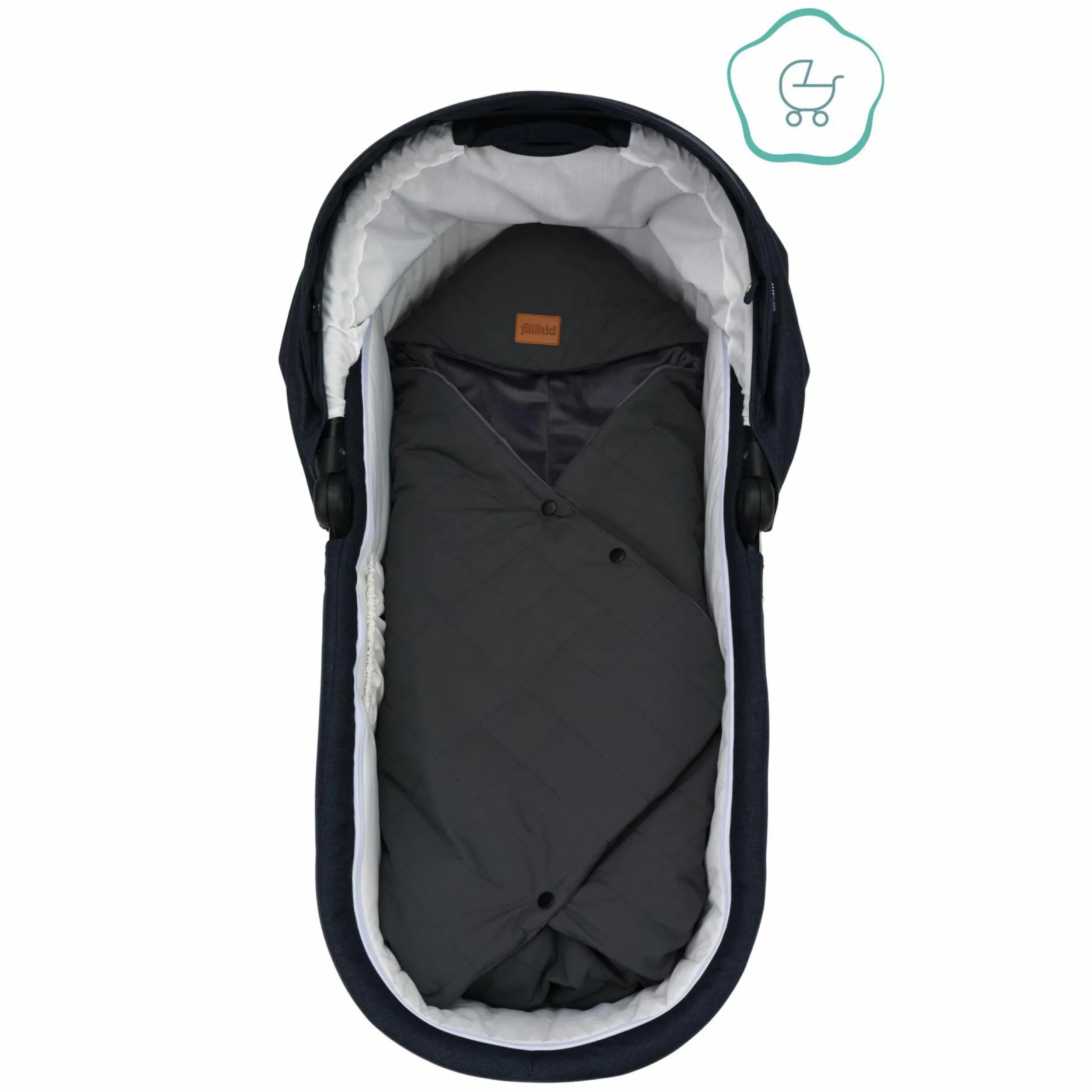 Einschlagdecke Palü für Babyschalen und Babywannen - Grau