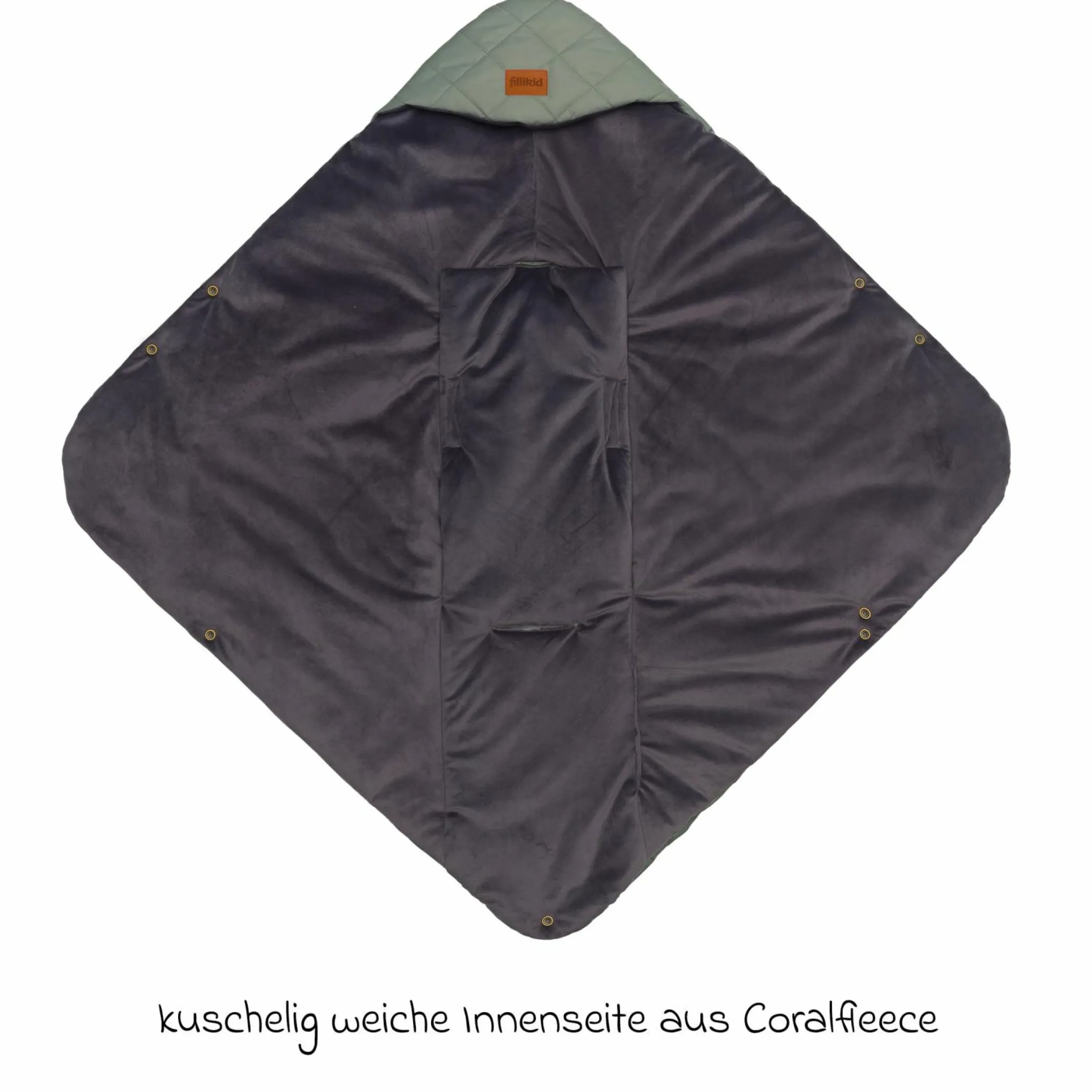 Einschlagdecke Palü für Babyschalen und Babywannen - Grau