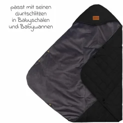 Einschlagdecke Palü für Babyschalen und Babywannen - Schwarz