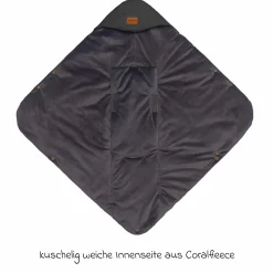 Einschlagdecke Palü für Babyschalen und Babywannen - Schwarz