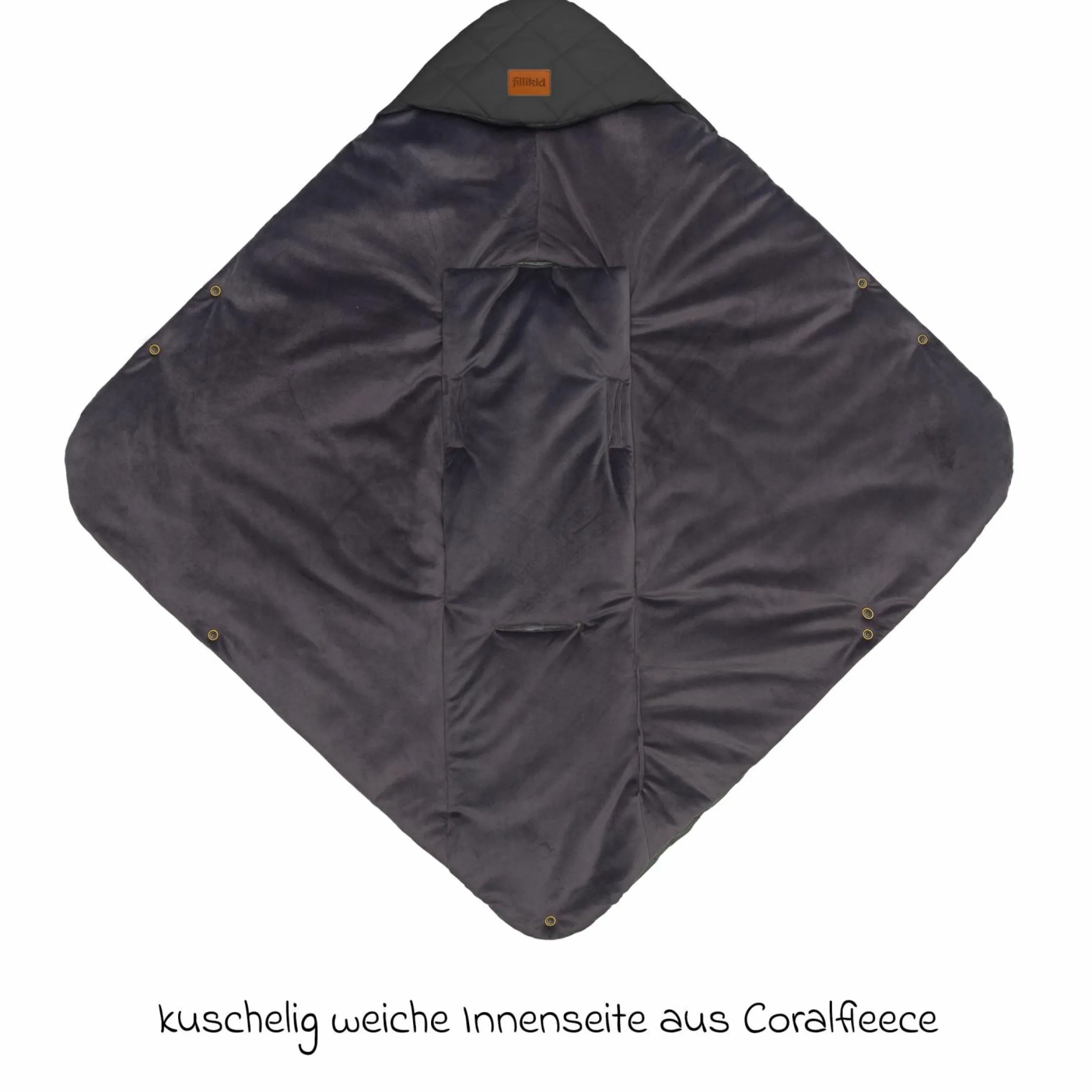 Einschlagdecke Palü für Babyschalen und Babywannen - Schwarz