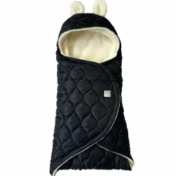 Einschlagdecke Recy Small aus 100% recyceltes Polyester für Babyschalen - Black Cream