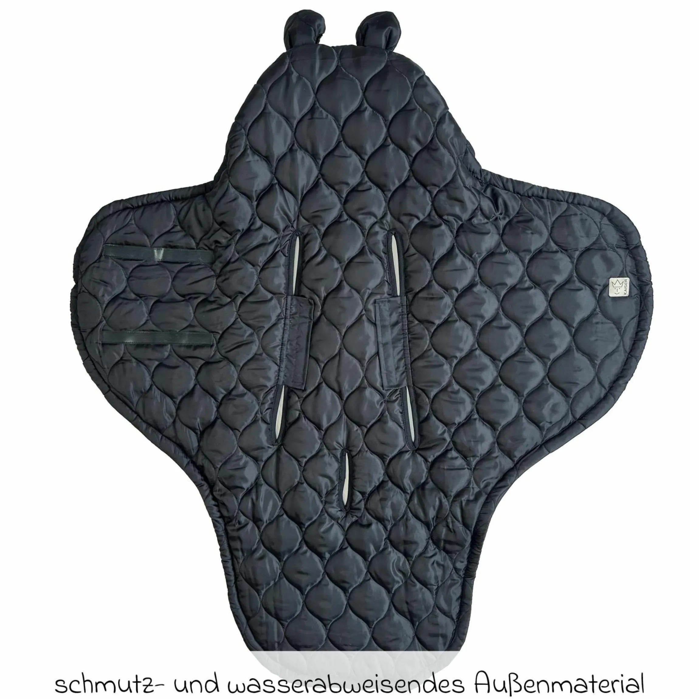 Einschlagdecke Recy Small aus 100% recyceltes Polyester für Babyschalen - Black Cream