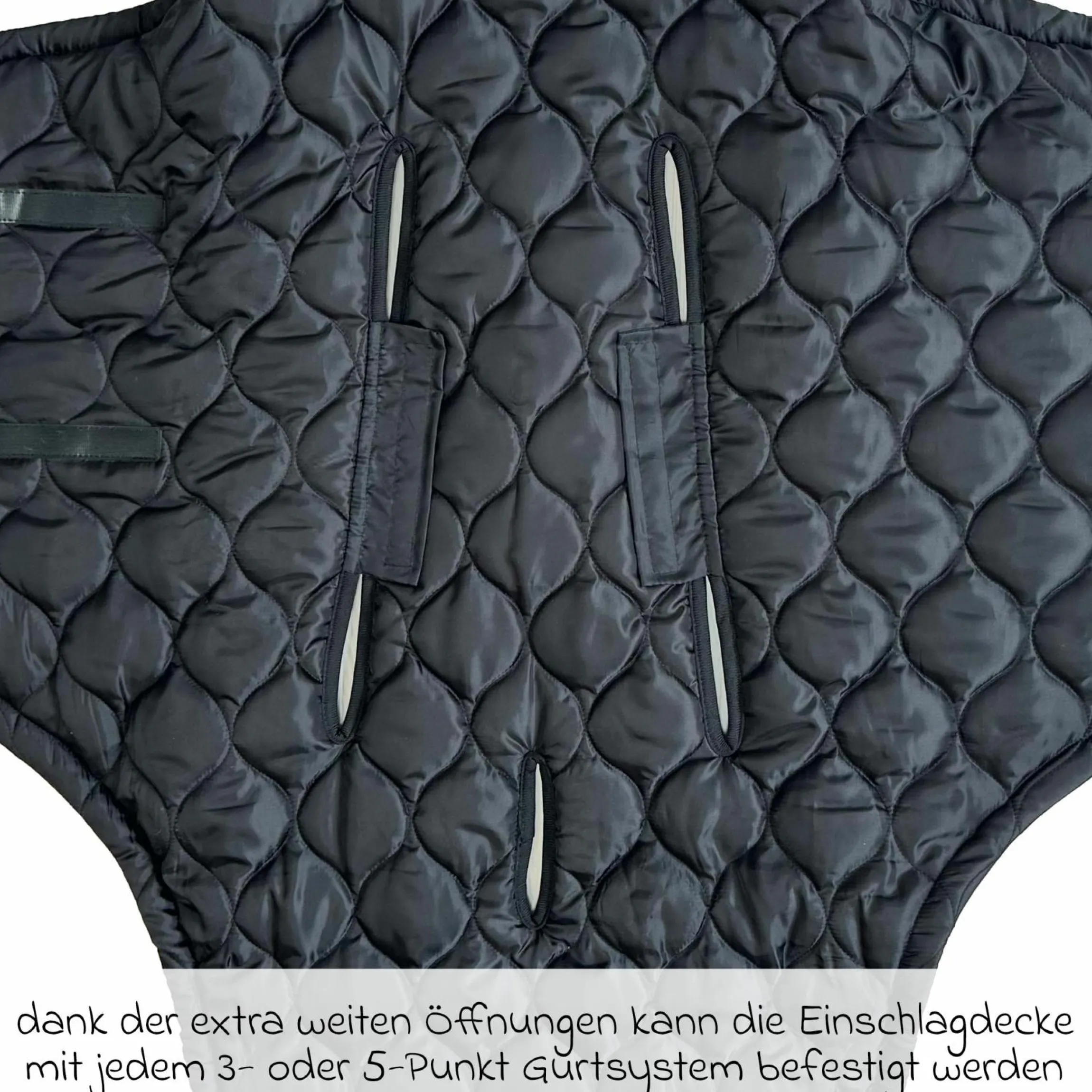 Einschlagdecke Recy Small aus 100% recyceltes Polyester für Babyschalen - Black Cream