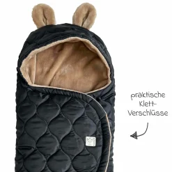Einschlagdecke Recy Small aus 100% recyceltes Polyester für Babyschalen - Black Light Brown