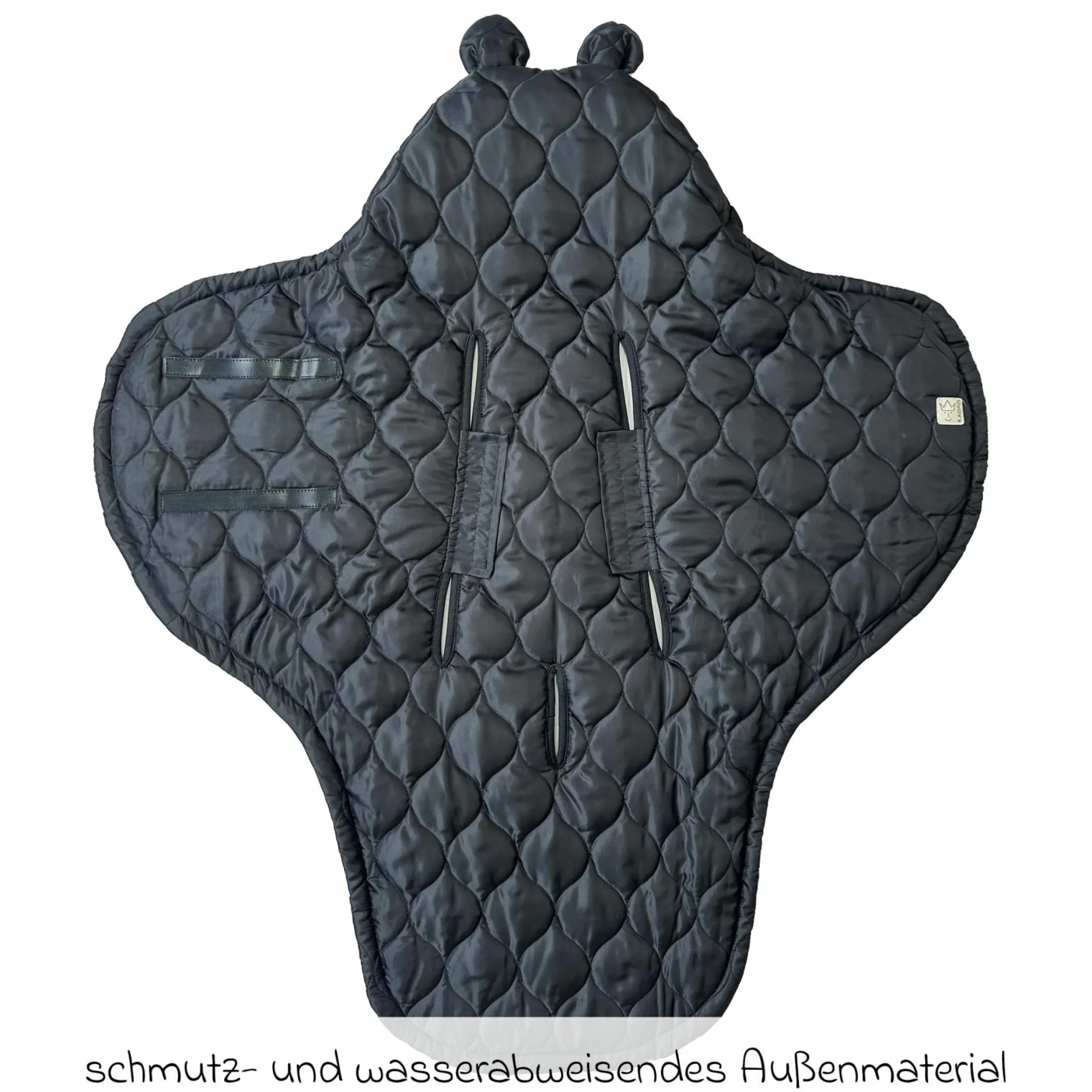 Einschlagdecke Recy Small aus 100% recyceltes Polyester für Babyschalen - Black Grey