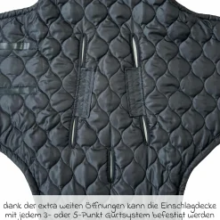 Einschlagdecke Recy Small aus 100% recyceltes Polyester für Babyschalen - Black Grey